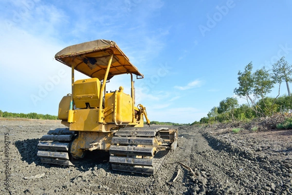 Obraz Old  bulldozer  at  construction site