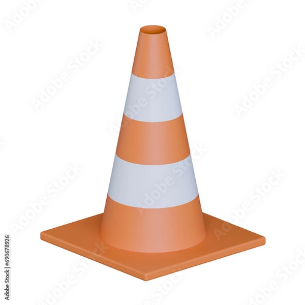 Fototapeta traffic cone isolated on white