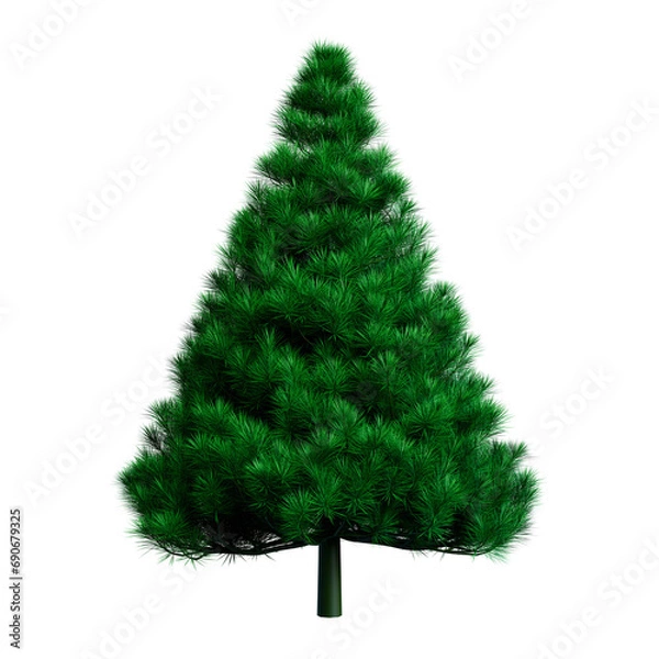 Fototapeta christmas tree isolated on white background , 3d render