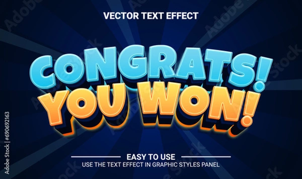 Obraz 3d congrats editable text effect