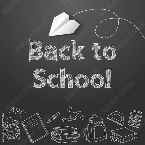 Fototapeta Powrót do szkoły tekst koniec wektor doodle