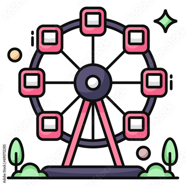 Fototapeta A unique design icon of skywheel 