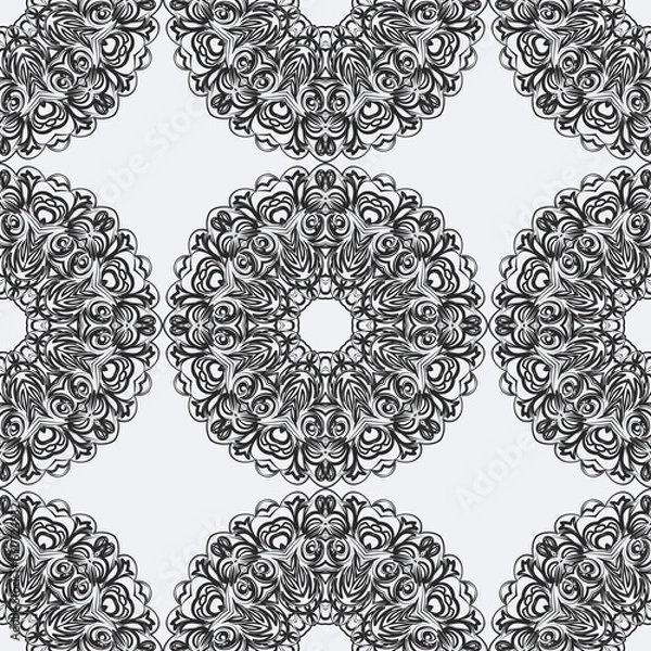 Fototapeta Seamless background with snowflakes. Print. Repeating background. Cloth design, wallpaper. vector