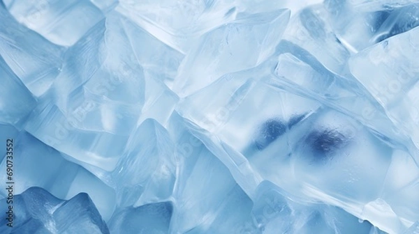 Fototapeta Crystalline Ice Texture with Frosted Abstract Patterns