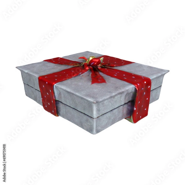 Obraz close up on gift box isolated