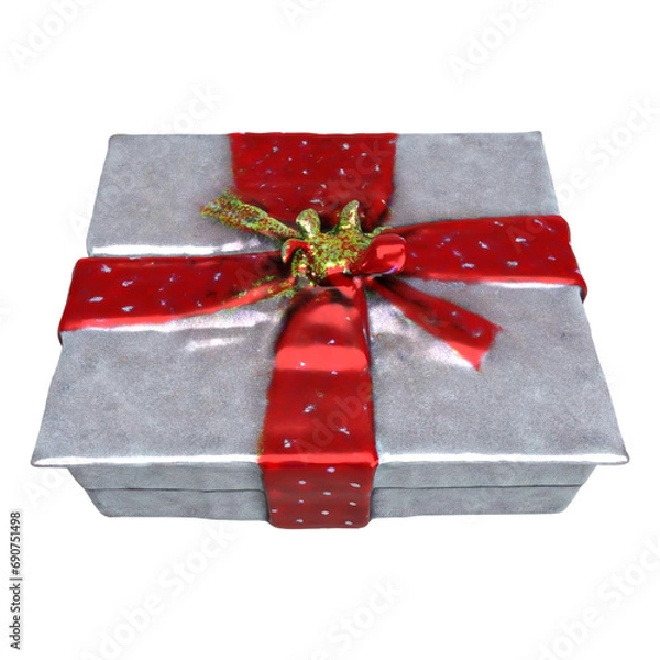 Obraz close up on gift box isolated