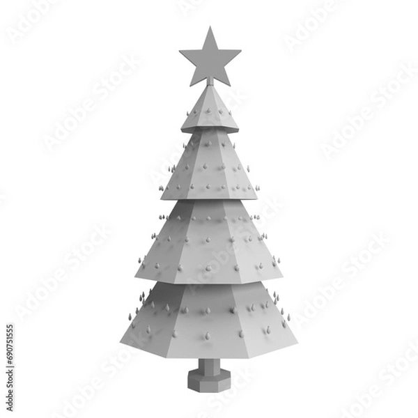 Obraz close up on christmas tree isolated