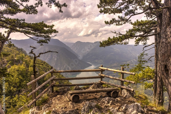 Obraz view of the lake from the mountain Tara, Serbia