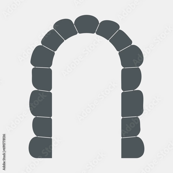 Obraz Stone brick arch window quality vector illustration cut