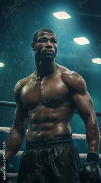 Obraz a muscular man in a boxing ring