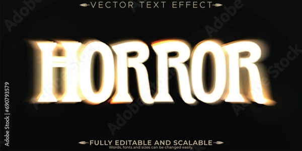Fototapeta Horror movie text effect, editable vintage and scary text style