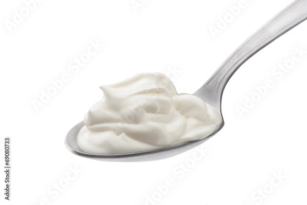 Fototapeta cream in spoon isolated