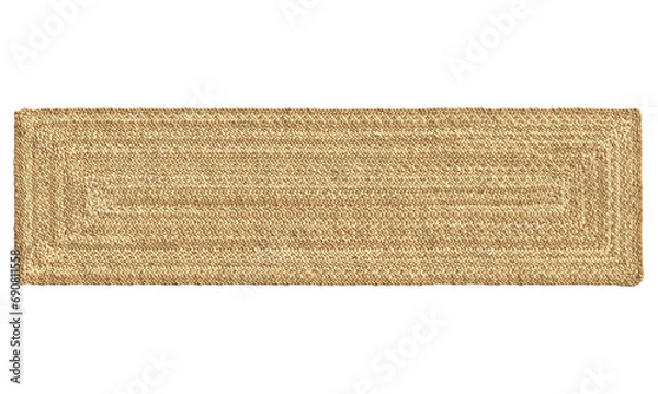Obraz Natural braided runner jute rug. 3d render
