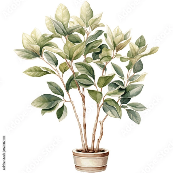 Fototapeta houseplant element trees leaves.designed for digital use decoration, website, page and general digital work 