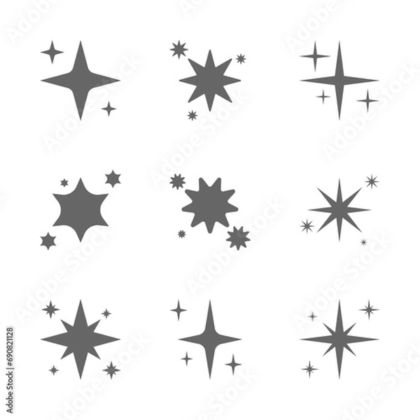 Fototapeta vector set of Starlight or sparkling star for various template