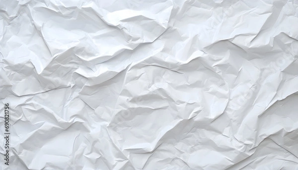 Fototapeta Crumpled white paper texture background