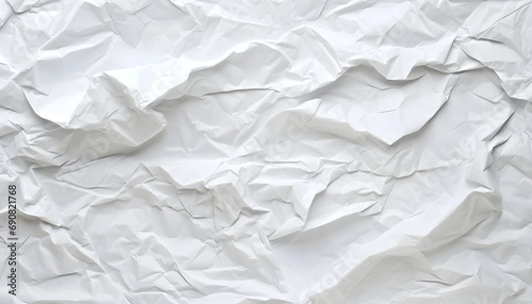 Fototapeta Crumpled white paper texture background