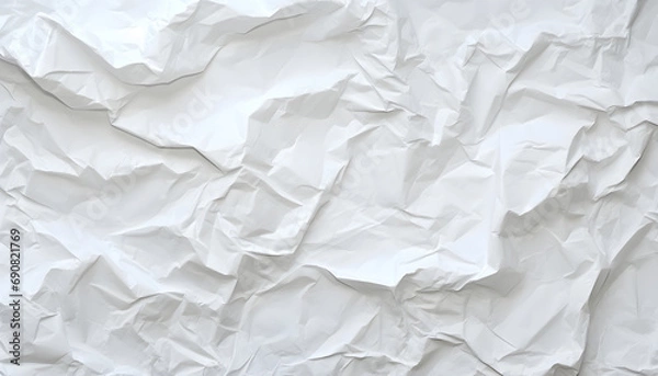 Fototapeta Crumpled white paper texture background