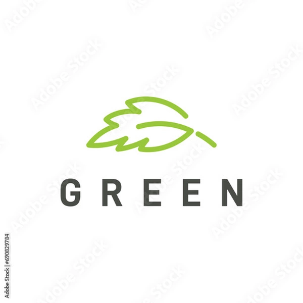 Obraz Nature with Letter G Leaf Logo