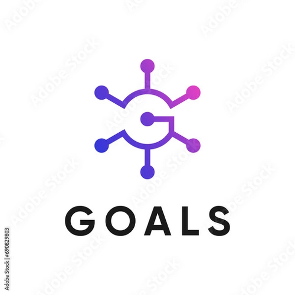 Obraz G Monogram Line circular Technology Logo Design