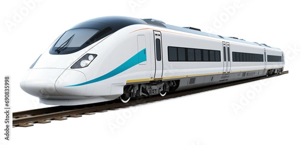 Fototapeta Bullet Train Isolated on Transparent Background
