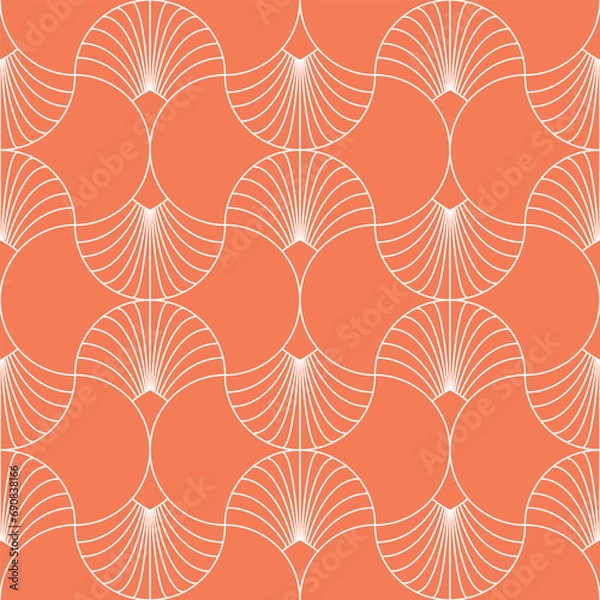 Obraz Seamless colorful art deco ogee textile pattern vector