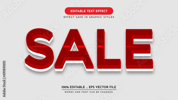 Fototapeta  editable 3d text effect style. sale text effect, vector illustration