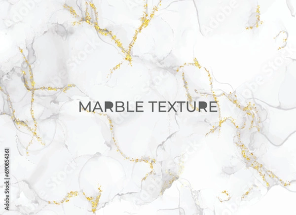 Obraz Marble Texture with cloud smokes and gold gliter