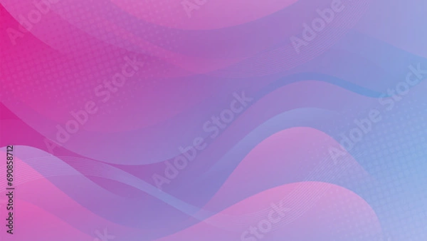 Fototapeta Abstract pink blue Background with Wavy Shapes. flowing and curvy shapes. This asset is suitable for website backgrounds, flyers, posters, and digital art projects.