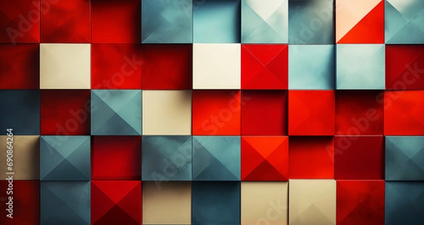 Fototapeta Background wall Red color in geometric, random, pattern. For background design projects.
