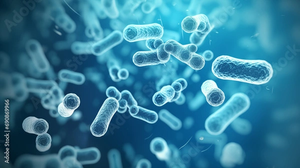 Obraz Close up of bacteria through microscope