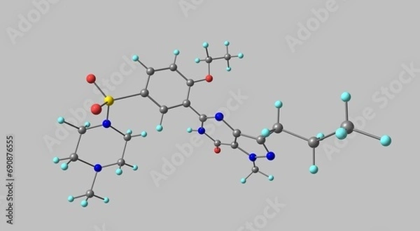 Fototapeta Sildenafil molecular structure isolated on grey