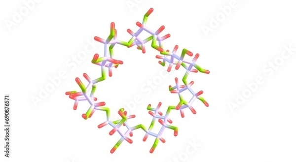 Fototapeta Cyclodextrin molecular structure isolated on white