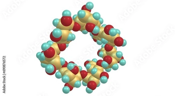 Fototapeta Cyclodextrin molecular structure isolated on white