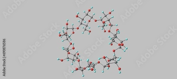 Fototapeta Cyclodextrin molecular structure isolated on grey