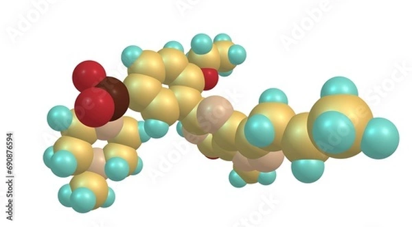 Obraz Sildenafil molecular structure isolated on white