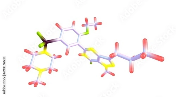 Fototapeta Sildenafil molecular structure isolated on white