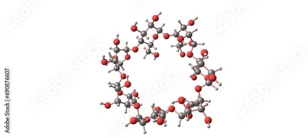 Obraz Cyclodextrin molecular structure isolated on white