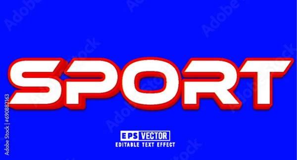 Fototapeta Sport 3D Editable Text Effect Vector Template 