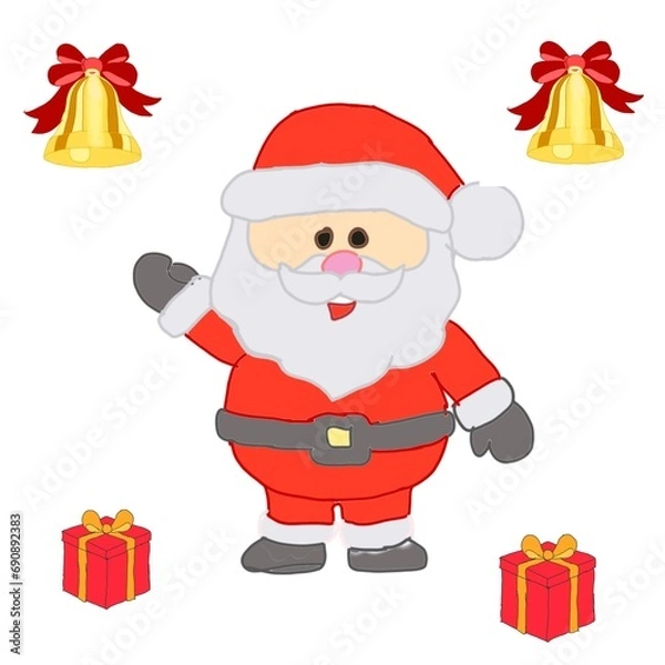 Obraz santa claus with gift boxes