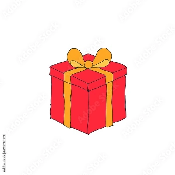 Obraz gift box isolated on white