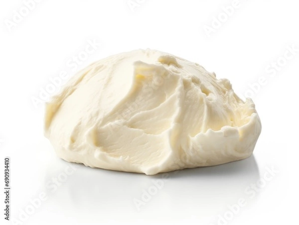 Fototapeta Cream cheese isolated on white background