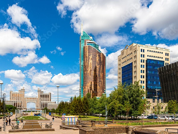 Fototapeta View of Nurzhol Boulevard in Astana