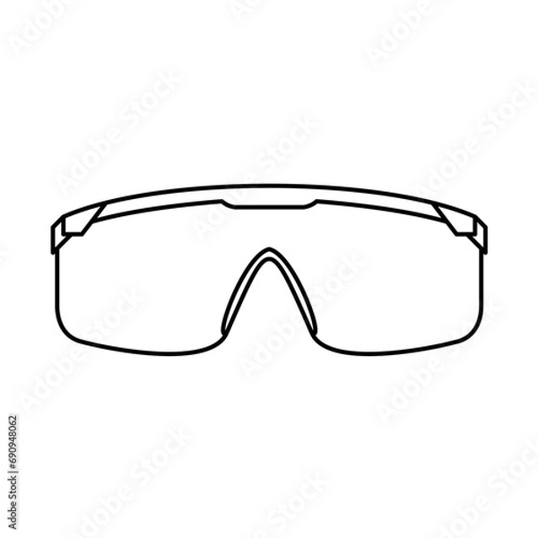 Fototapeta The "Safety Glasses Icon For Logo And More" is a minimalist icon crafted with unfilled lines, embodying simplicity and clarity. The design features the distinct outline of safety glasses, symbolizing 