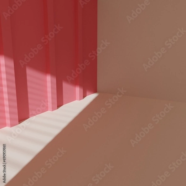 Fototapeta empty room with window shadow, 3D rendering