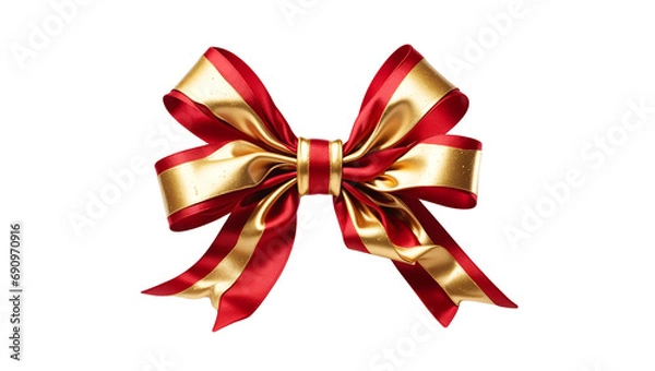 Fototapeta red and gold ribbon for New Year's, Christmas and Valentine's Day gifts On a transparent background, png files