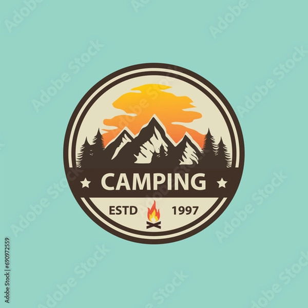 Obraz TRAVELLING ADVENTURE AND CAMPING LOGO VECTOR ILLUSTRATION 4