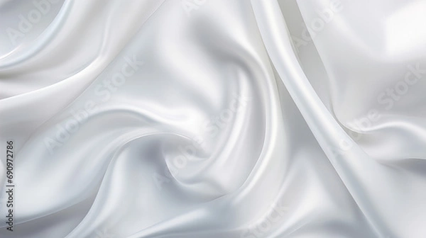 Obraz A white abstract satin fabric background, luxury fabric design 