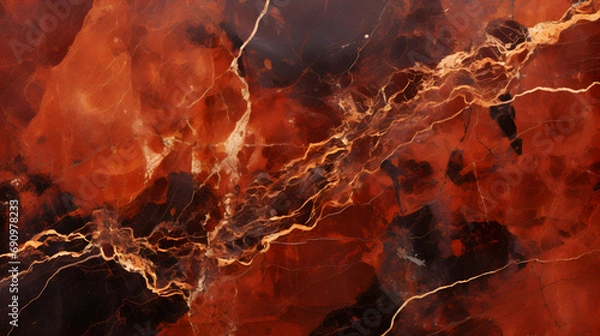 Obraz texture background natural red marble dark brown high glossy texture marble. Generative AI.