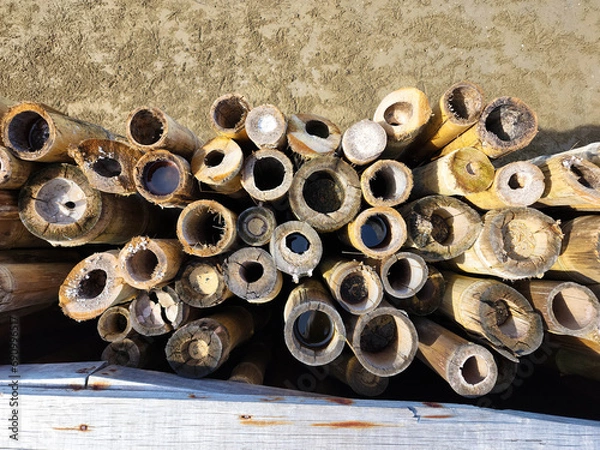 Obraz Bamboo fence top view